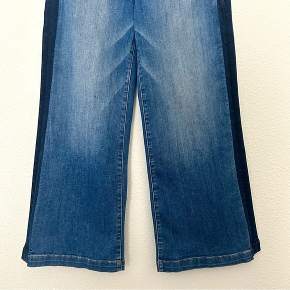 FRAME Denim Le Vintage Crop Jeans Flare Two-Tone Contrast Wide Fall Blue Size 25 - Picture 7 of 16